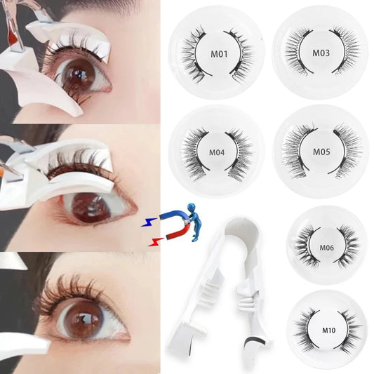 磁気つけまつげ 1組 ピンセット付き 3D ナチュラル効果 磁気つけまつげ 再利用可能 つけまつげ用品 メイクアップツールキット