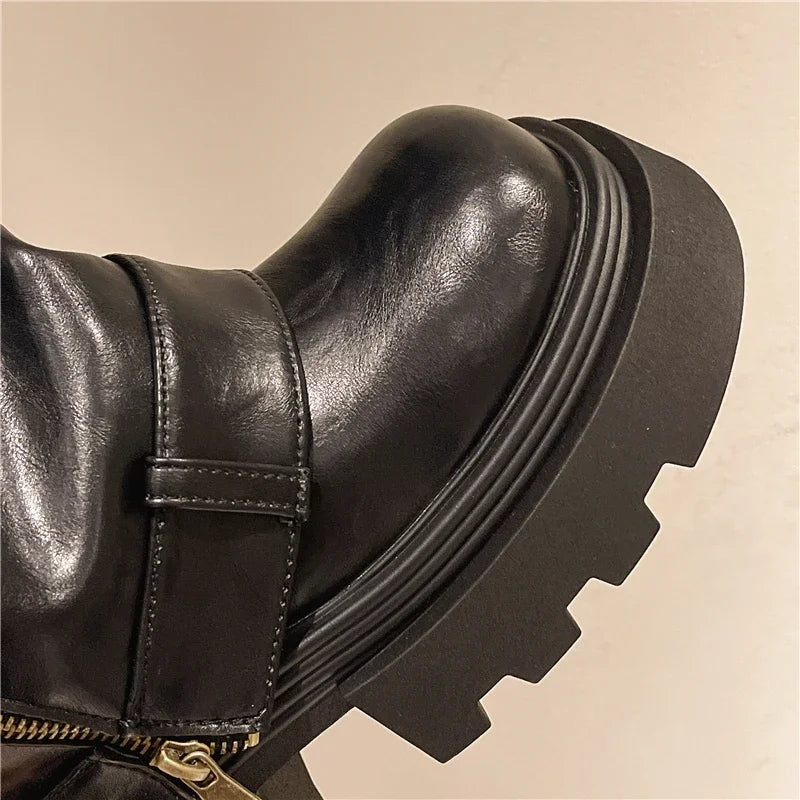 Women's Boots 2025 New Style Retro High Western Boots for Autumn and Winter Fashion Versatile Female Knight Boots