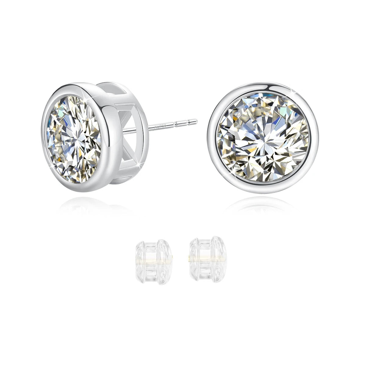 Real 18K Gold AU750 D Color Moissanite Stud Earrings for Women Men Lab Grown Diamond Ear Studs Fine Jewelry Valentine's Gift
