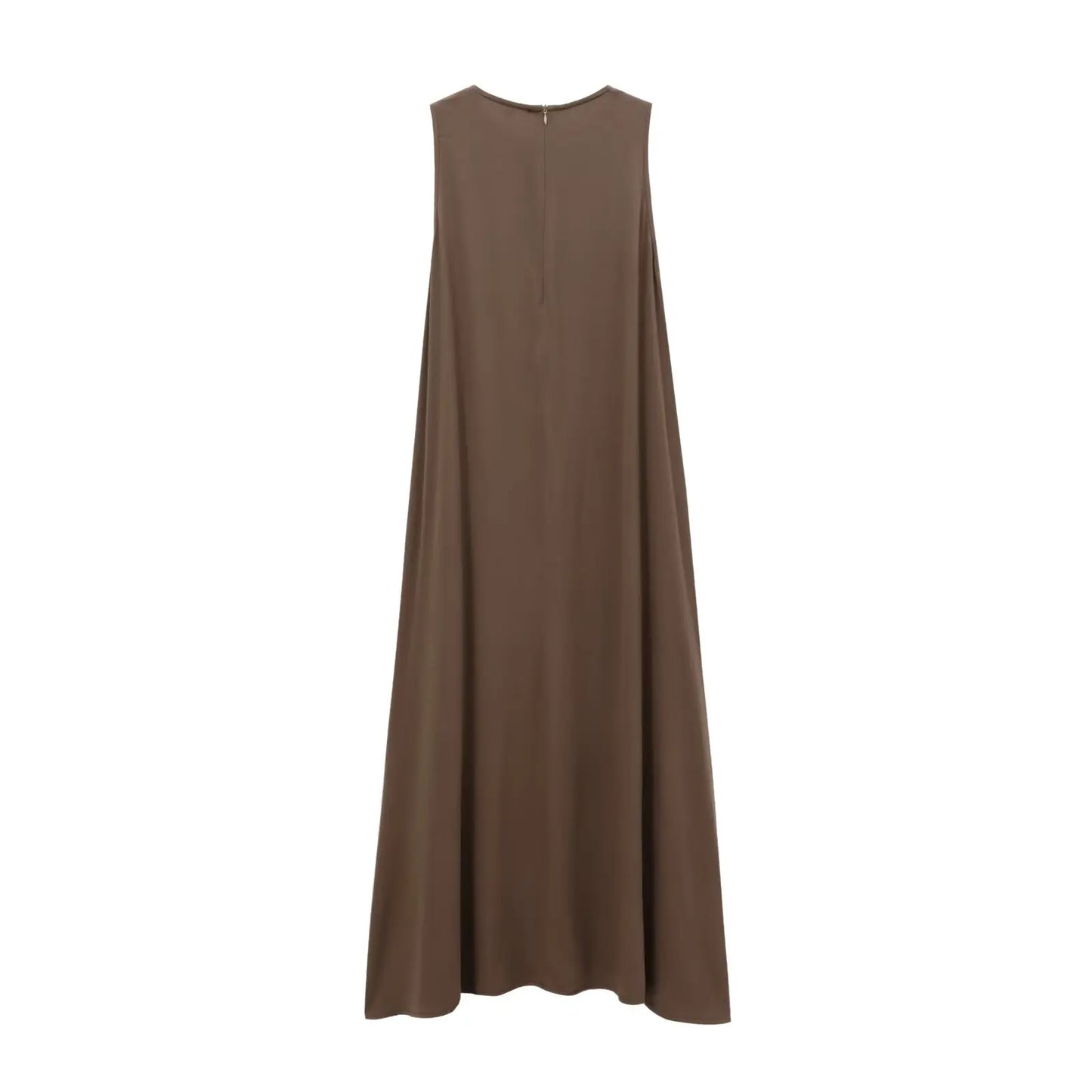 2024 Autumn and Winter New Arrivals Women's Simple Loose Round Neck Sleeveless Vest Long Skirt Midi Dress