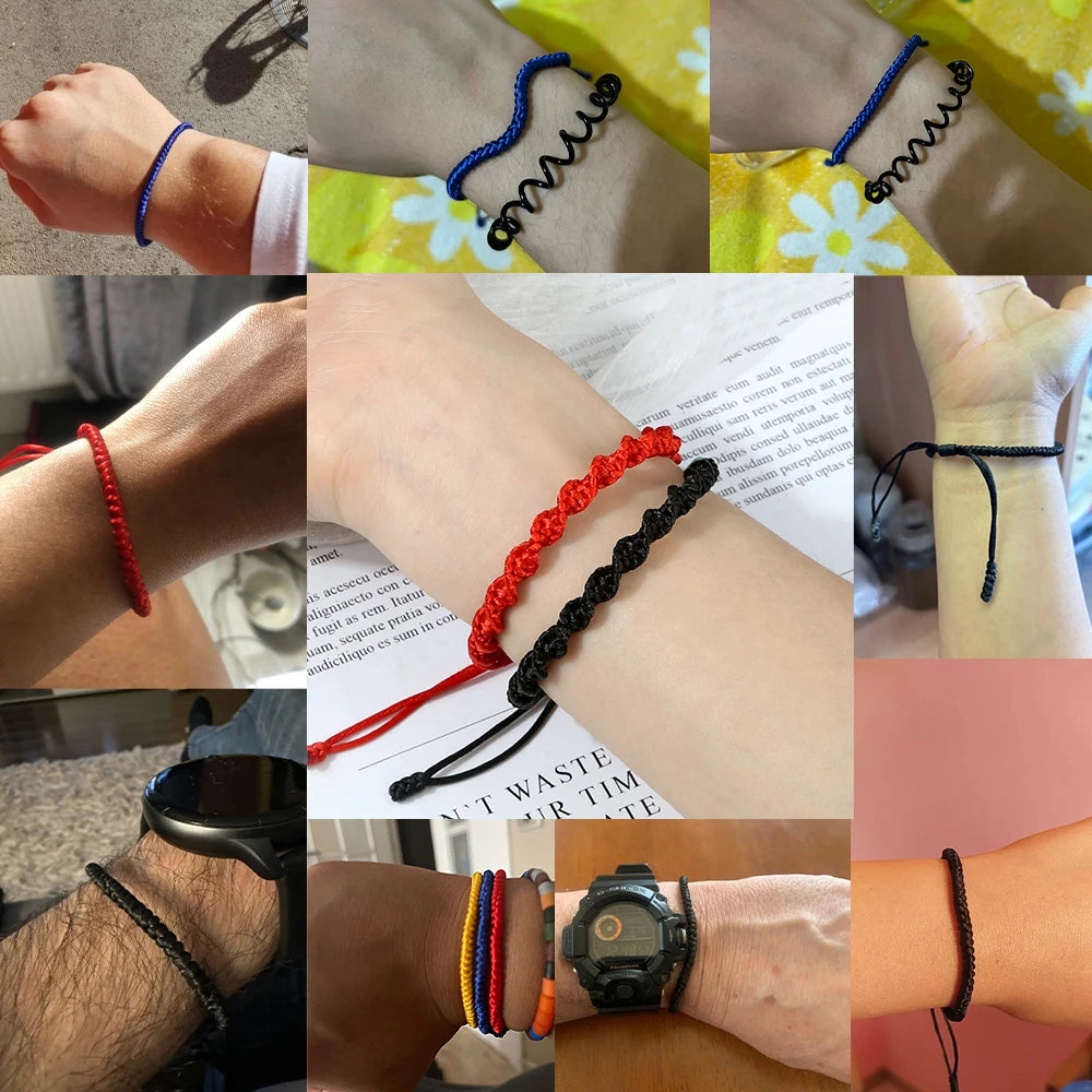 Multicolor Rope Lucky knots Bracelets Women Men Charm Woven Handmade Bangles Braided Adjustable Size Buddhism Jewelry Pulseras