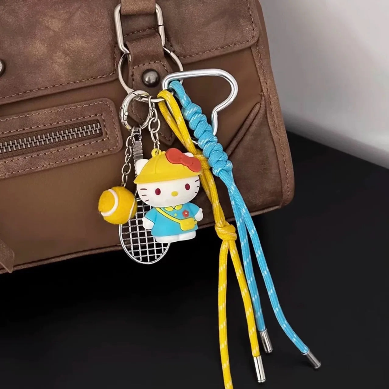 Sanrios Hellokittys Keychain Kawaii Cute Action Figure Rabbit Plush Key Chain Doll Pendant Bag Charm Accessories Keyring Ins