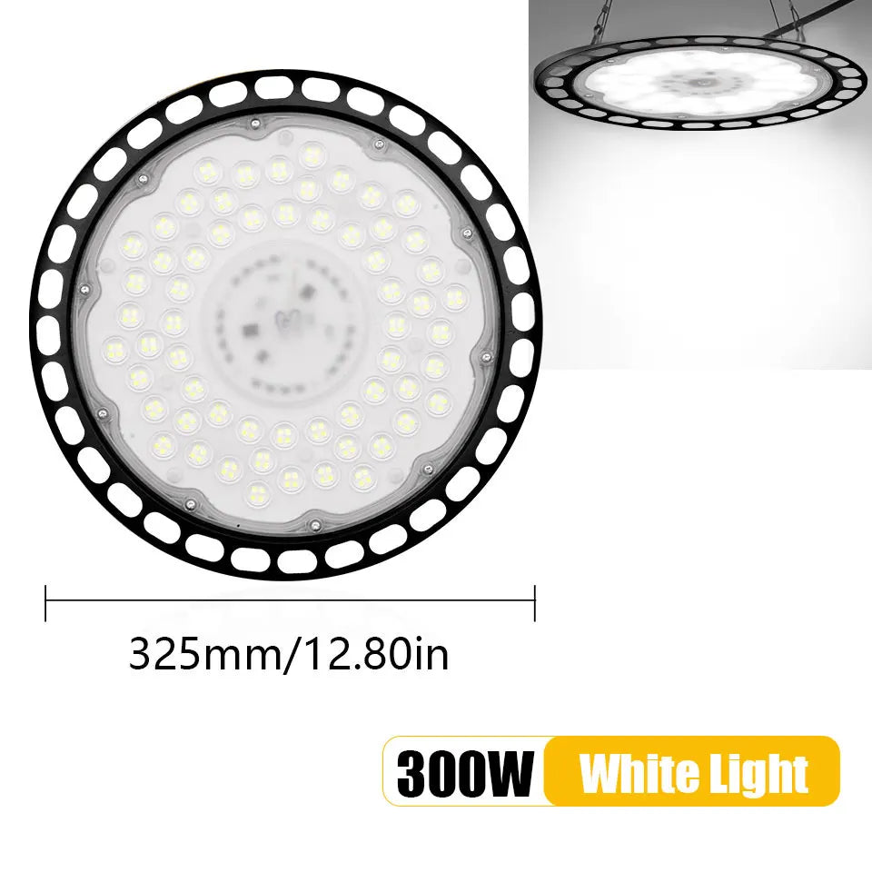 UFO High Bay Light 100W 150W 200W 300W LED Super Bright Waterproof Commercial Industrial Market Warehouse Garage Workshop Lamps