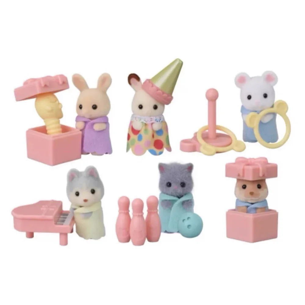 Kawaii Sylvanian Families 2025 New Mini Party Babies Series Blind Box Anime Figures Collectible Decoration Custom Birthday Gifts