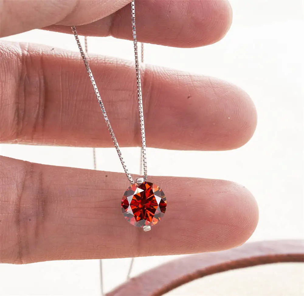 2CT D Color Moissanite Simple Pendant Necklace With Certificate 925 Sterling Silver Women Necklace Fine Jewelry Gift For Wedding
