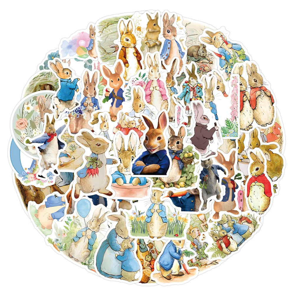 10/30/50pcs Cute Cartoon Peter Rabbit Stickers Kawaii Graffiti DIY Motorcycle Fridge Computer Bike Car Waterproof Decals Kid Toy