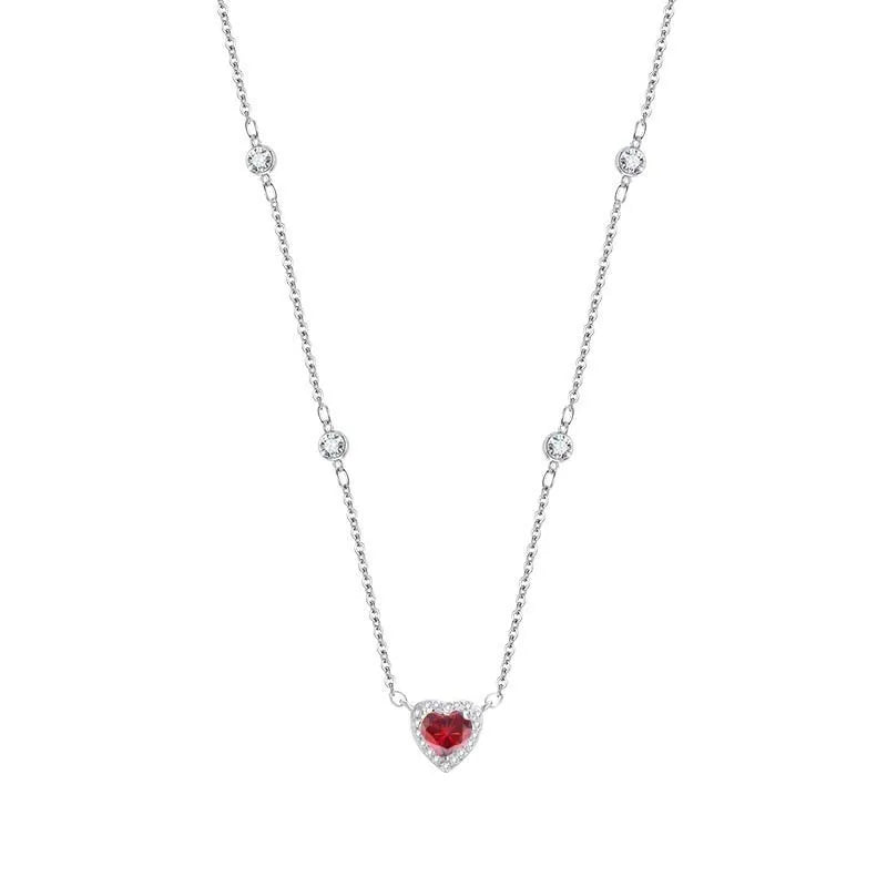 TY 0.8CT Moissanite 925 Sterling Silver Necklace for Women Heart Pendant Necklace D Color Shining Fine Jewelry Lab Diamond