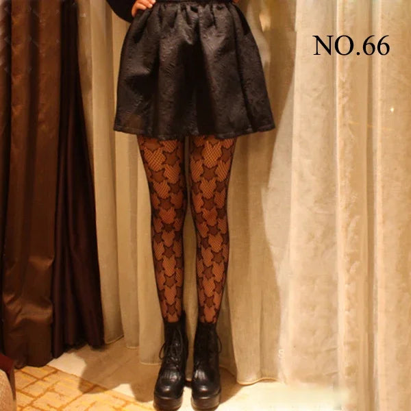 Woman Girls Gothic Cartoon Fishnet Stockings Snake Kuromies Skull Socks Mesh Tights Panties Lolita Plus Size Pantyhose Leggings