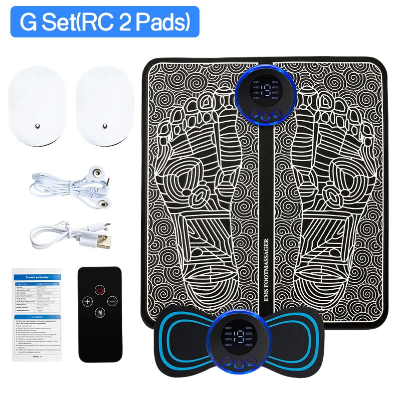 Electric EMS Foot Massager Pad Relief Pain Relax Feet Acupoints Massage Mat Shock Muscle Stimulation Improve Blood Circulation