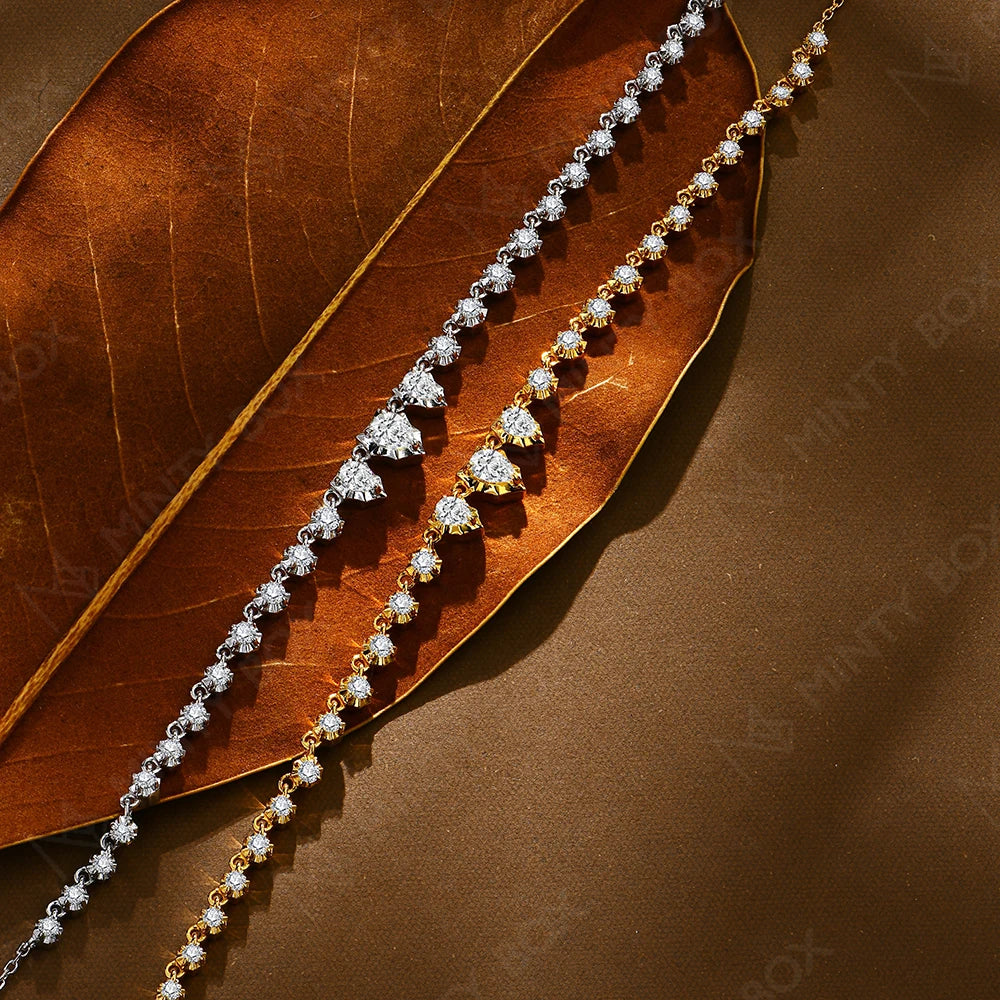 MINTYBOX S925 Sterling Silver Moissanite Snake D VVS1 Lab Diamond 18k Plated 45cm Necklaces for Women Birthday Jewelry Gift