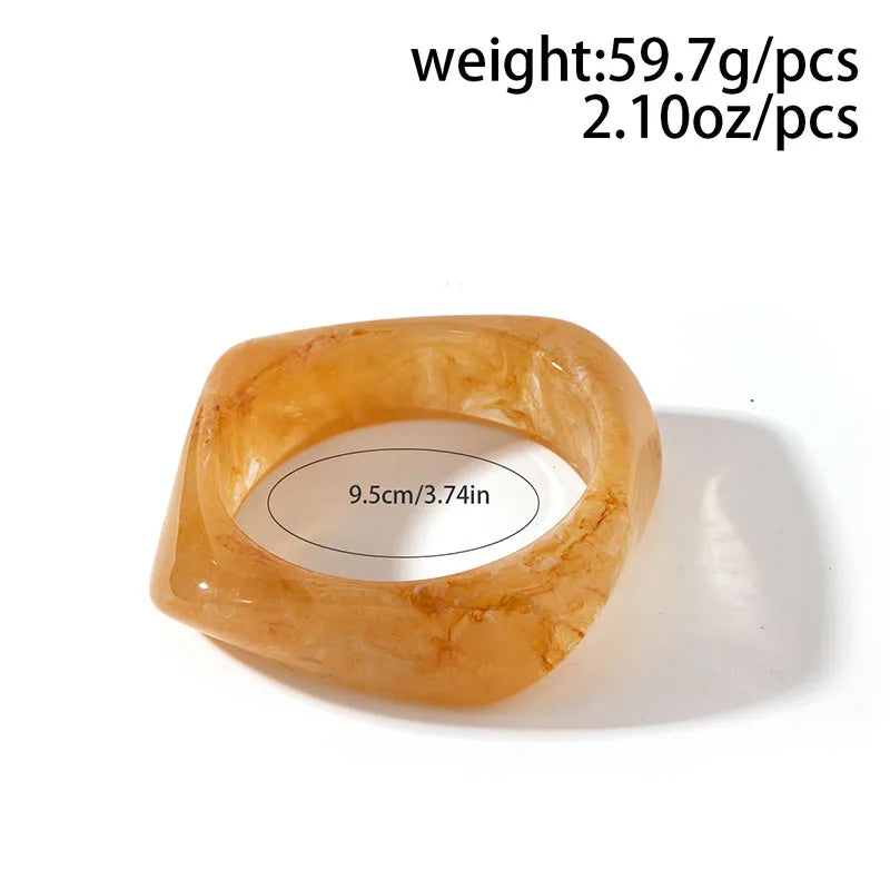 Vintage Chunky Coffee Thick Resin Acrylic Bangles Fashion Geometric Irregular Bangle Bracelets For Women Jewelry Gifts