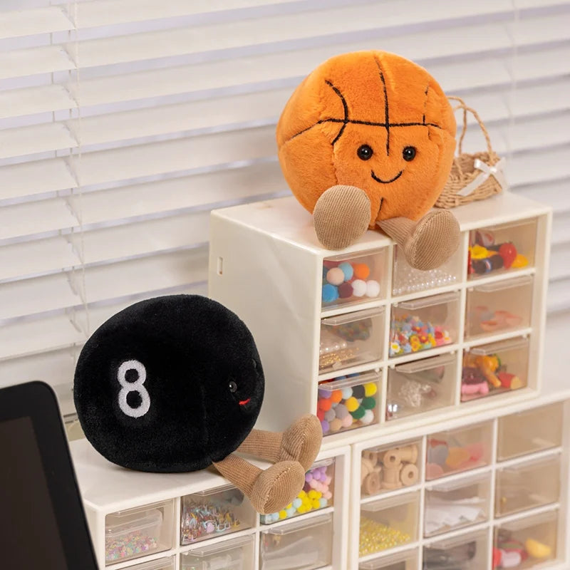 10cm Cute Basketball Football Tennis Baseball Billiards Plush Toys Soft Stuffed Balls Pillow Players Souvenir Birthday Gift