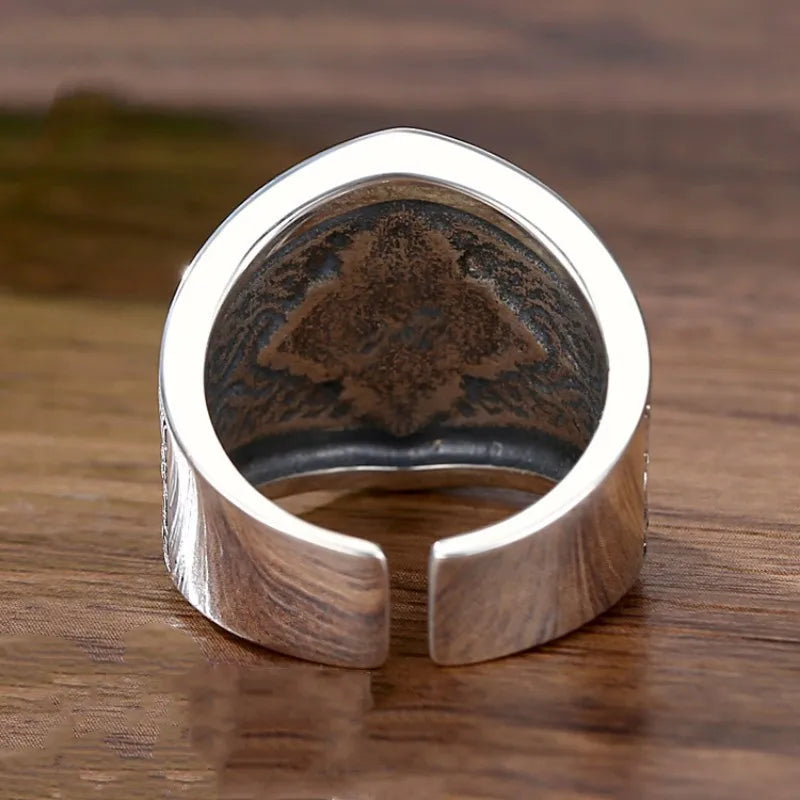 QEENKISS 925スターリングシルバー ヴィンテージクロスリング メンズ 誕生日 結婚式 パーティー クリスマス 彼氏 父親へのギフト RG7008