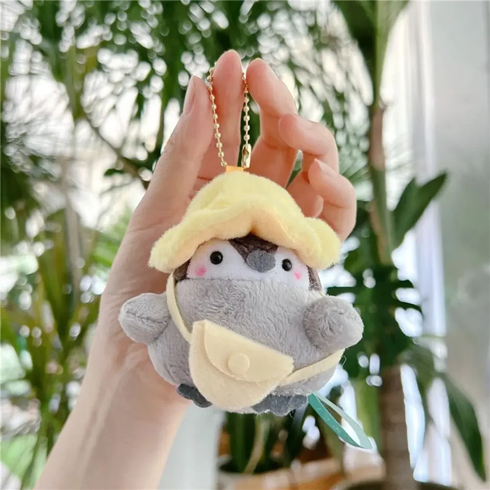 Cute Penguin Plush Key Ring Tourist Hat Penguin Keychain For Girls Gifts Creative School Bag Keychain