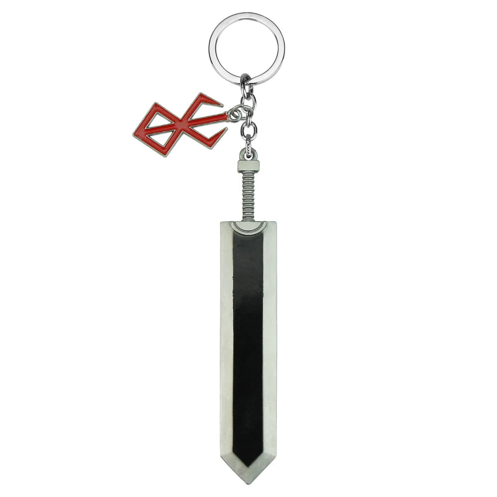 Berserk Anime Keychain Guts Sword Jewelry Set Key Chain Keyrings Keychains for Men Women Accessories Key Ring