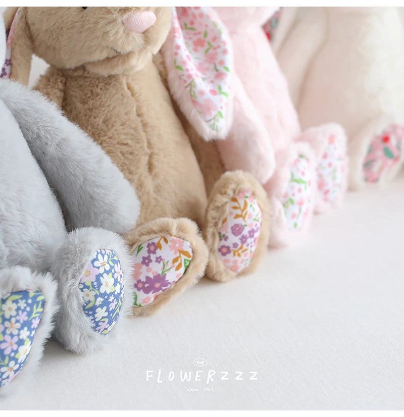 30cm Bonnie Rabbit Floral Ears Plush Toys Cartoon Stuffed Bunny Dolls Children's Room Decor Toy Soft Birthday Gifts For Girl