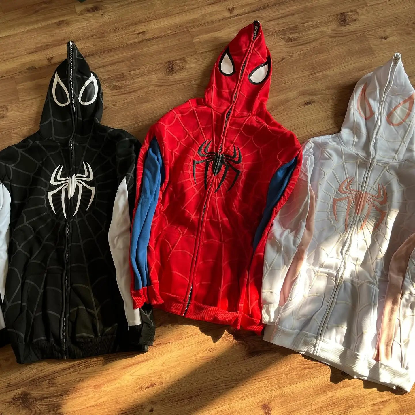 アメリカンスパイダー ヴィンテージ ジップアップフーディー Y2K ファッション メンズ レディース スパイダーグラフィック オーバーサイズフーディー スウェットシャツ カジュアルジャケット