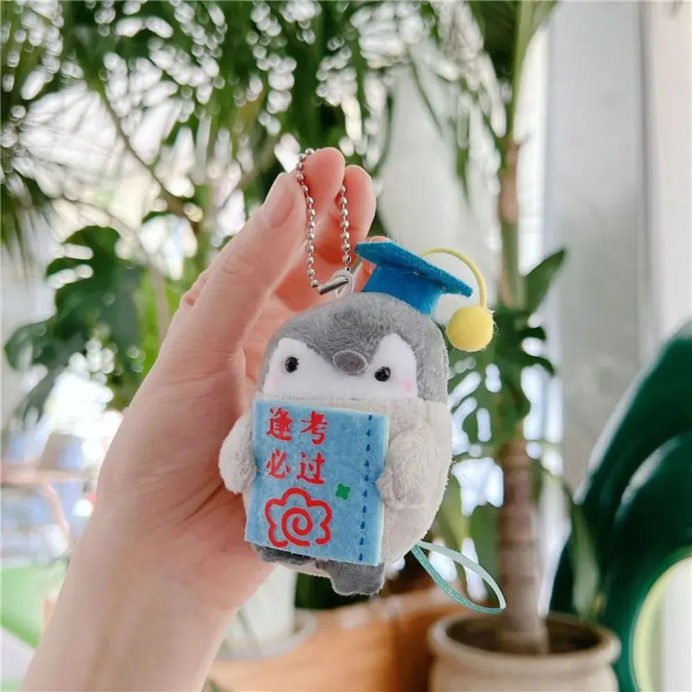 Cute Penguin Plush Key Ring Tourist Hat Penguin Keychain For Girls Gifts Creative School Bag Keychain