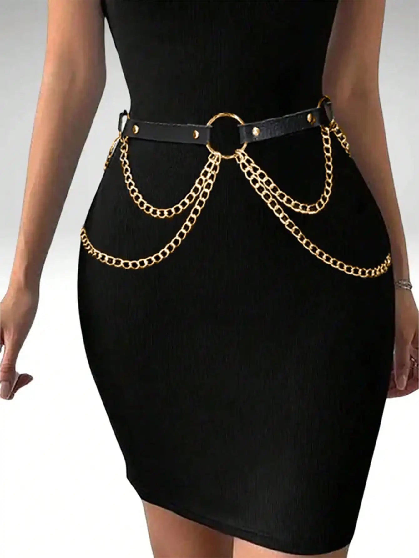  Women Sexy Leather Harness Belt Waist Chain Harness Fashion Waistband Accessory Leisure Punk Gothic Clothing Jewelry Belt