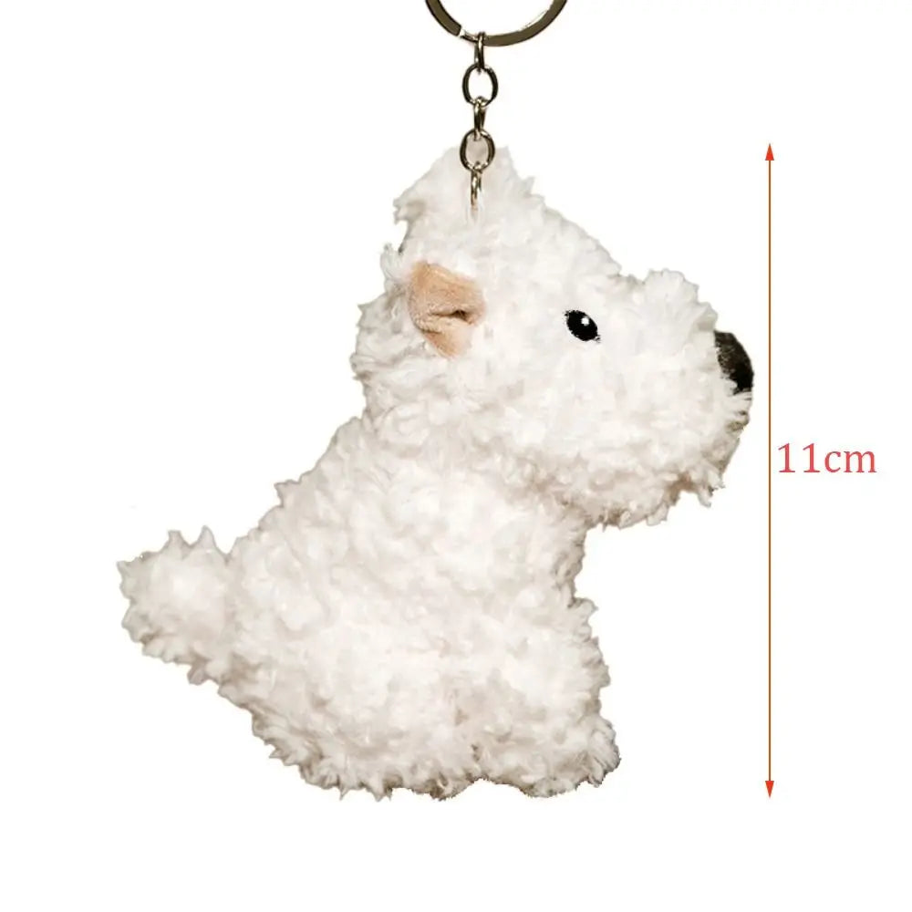 Plush Pendant Cute West Highlands Plush Puppy Doll Cartoon Pendant Doll Keychain Bag Pendant Kids Gifts Kawaii