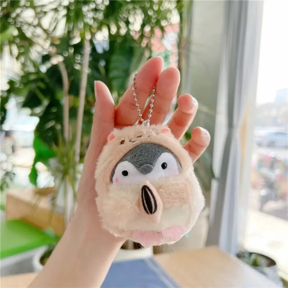 Cute Penguin Plush Key Ring Tourist Hat Penguin Keychain For Girls Gifts Creative School Bag Keychain