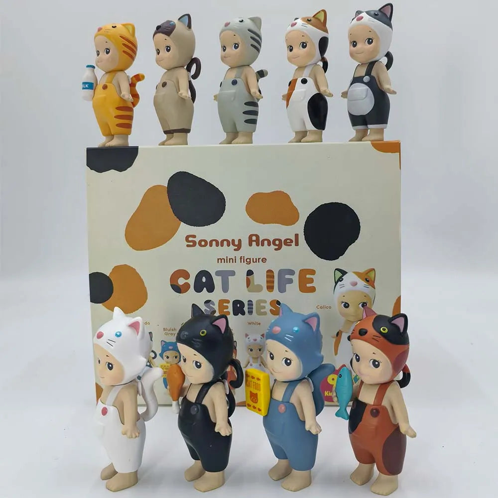 Sonny Angel Blind Box Cat Life Serise Mini Cat Action Figures Toys High Quality Ornaments Dolls Fans Children Christmas Gift