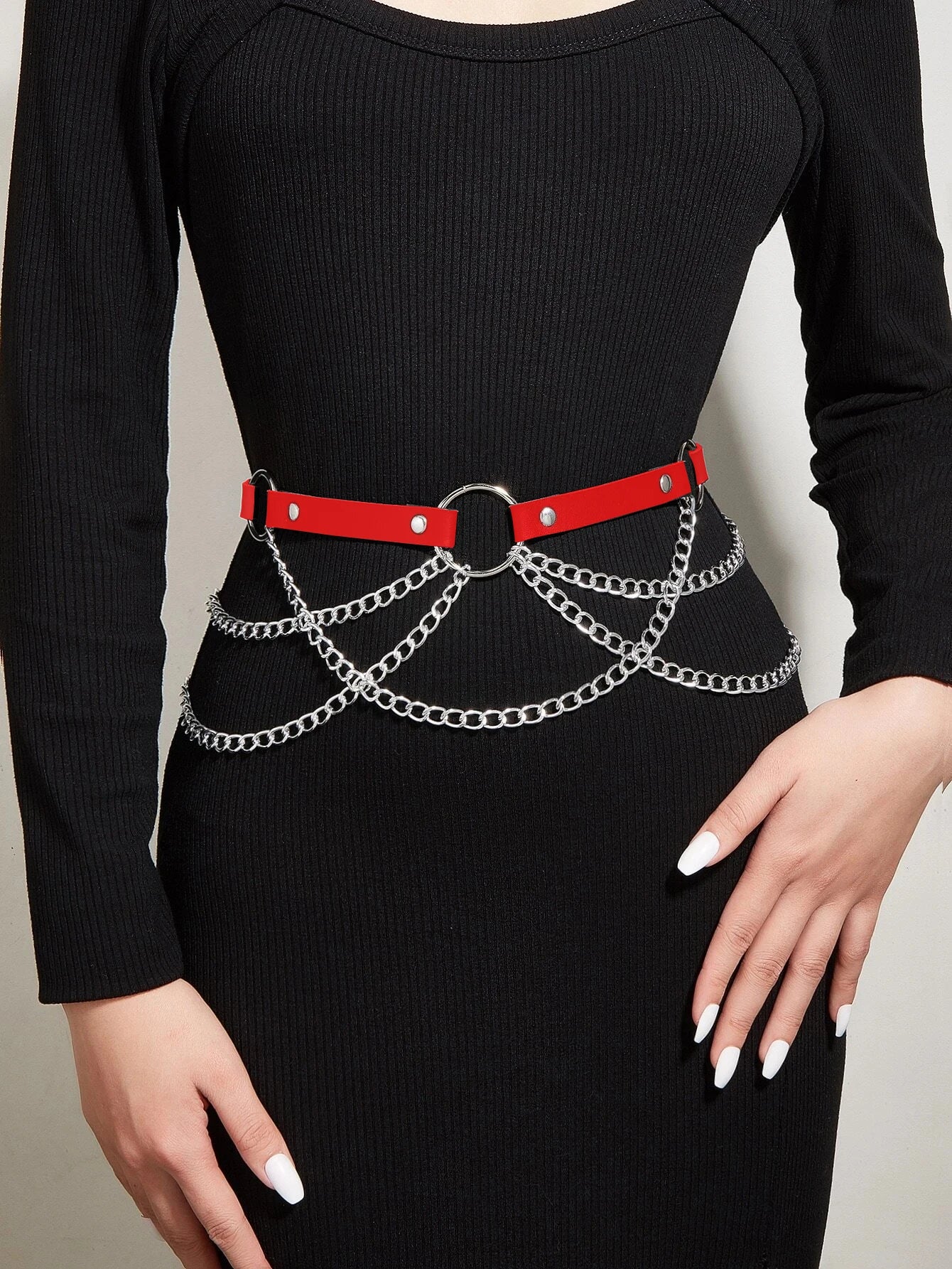  Women Sexy Leather Harness Belt Waist Chain Harness Fashion Waistband Accessory Leisure Punk Gothic Clothing Jewelry Belt