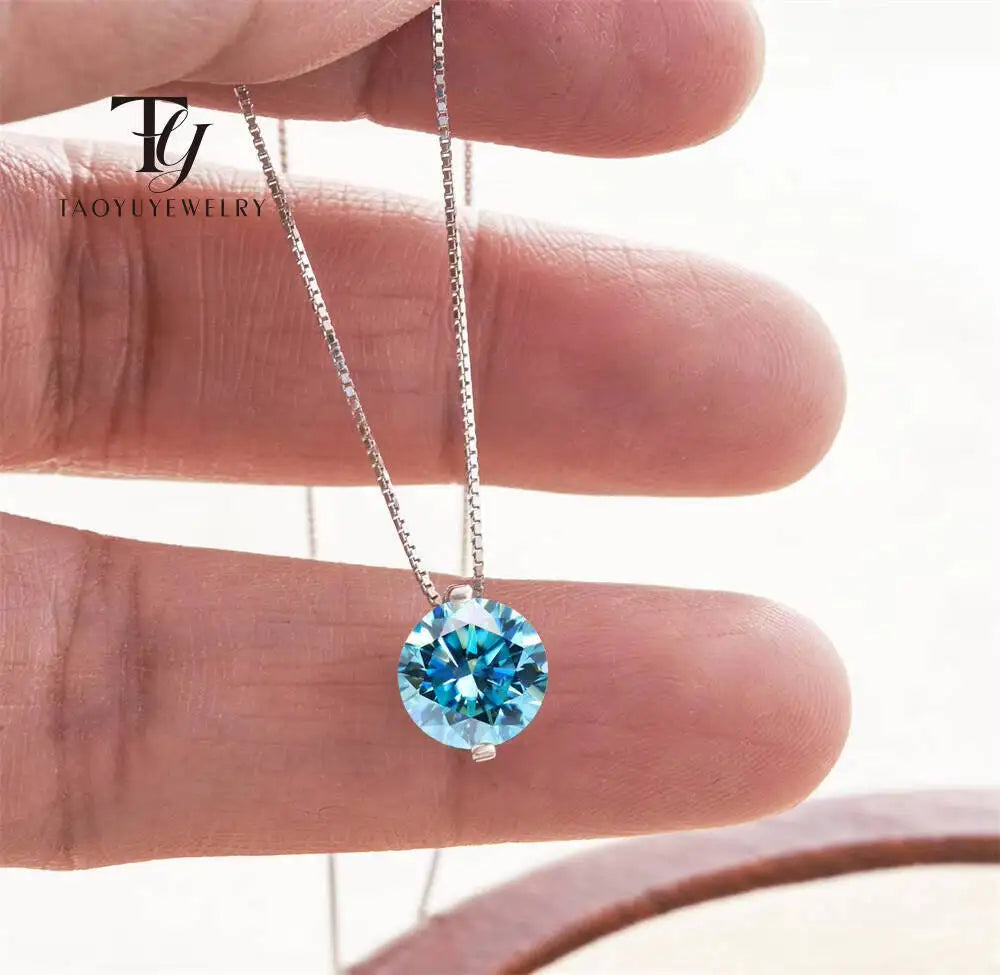 2CT D Color Moissanite Simple Pendant Necklace With Certificate 925 Sterling Silver Women Necklace Fine Jewelry Gift For Wedding