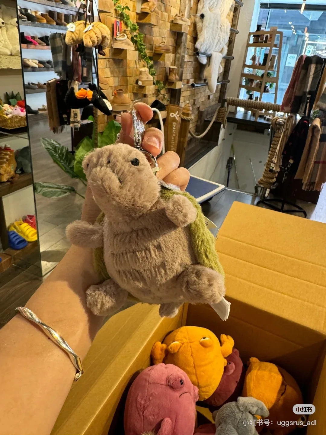 jellycat Mr. Timmy Turtle pendant bag bag charm doll key chain plush turtle toy girl cute gift baby soothing accessories toy