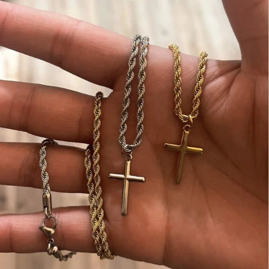 クロスペンダントネックレス メンズネックレス 新ファッション メタルペンダントアクセサリー パーティージュエリー