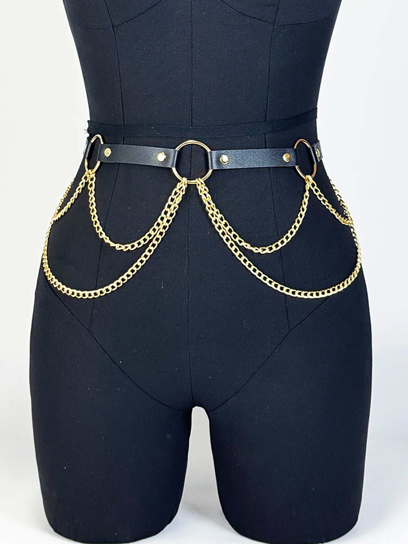  Women Sexy Leather Harness Belt Waist Chain Harness Fashion Waistband Accessory Leisure Punk Gothic Clothing Jewelry Belt