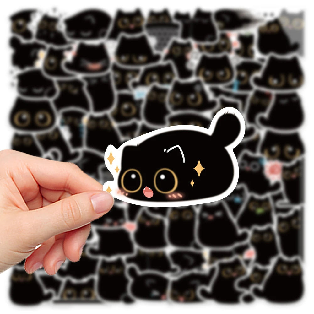 10/20/40/80枚 ブラックキャット かわいい ステッカー ヴィンテージ DIY ノートブック スクラップブッキング バイク ノートパソコン 荷物 グラフィティ デカール