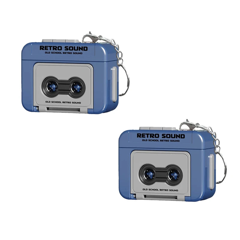 1/2Pcs Retro Recorder Keychain 15S Recorder Cassette Tape Keyring Student Bag Pendant Couple Friends Gift