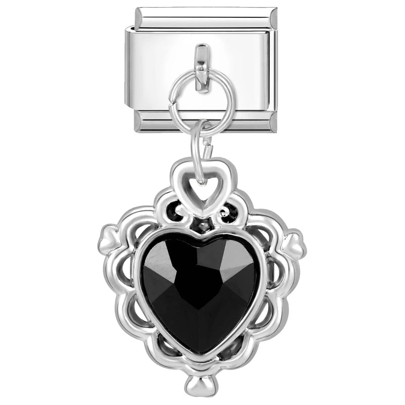 Black NO.8 Ball Cats Eyes Tai Chi Butterfly Heart Italian Charm Links Fit 9mm Stainless Steel Bracelet Women DIY Making Gifts