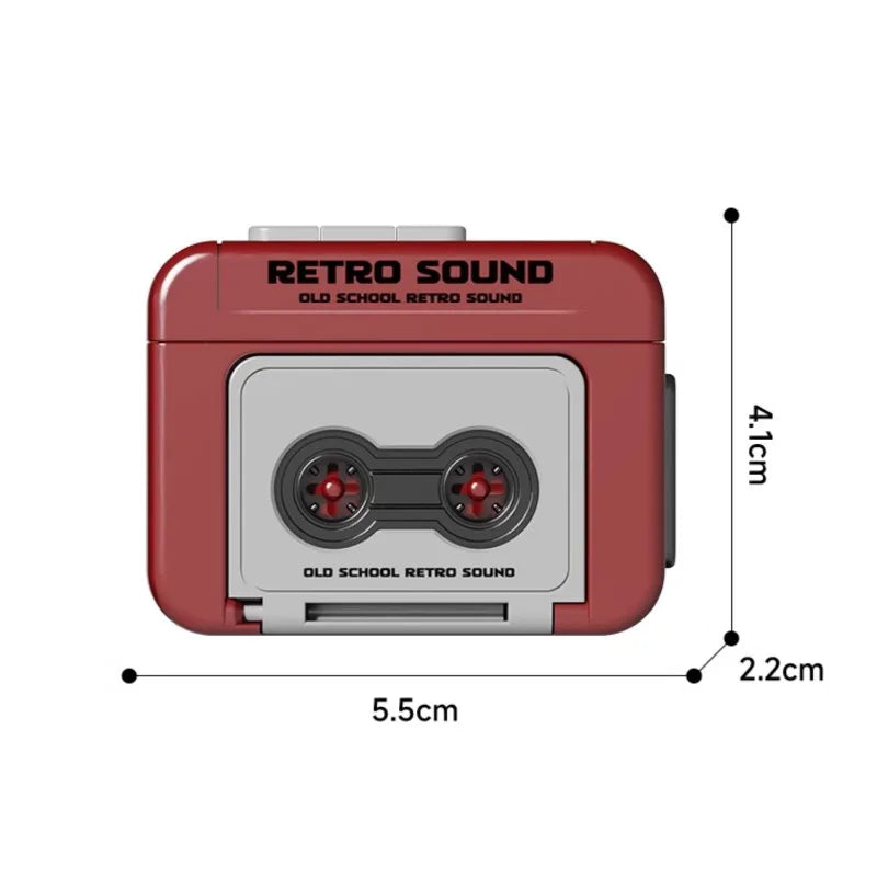 1/2Pcs Retro Recorder Keychain 15S Recorder Cassette Tape Keyring Student Bag Pendant Couple Friends Gift