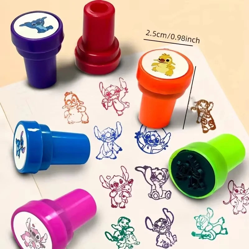 12PCS Cartoon Stitch Seal Gift Stitch Cartoon Pattern Seal Christmas Gift