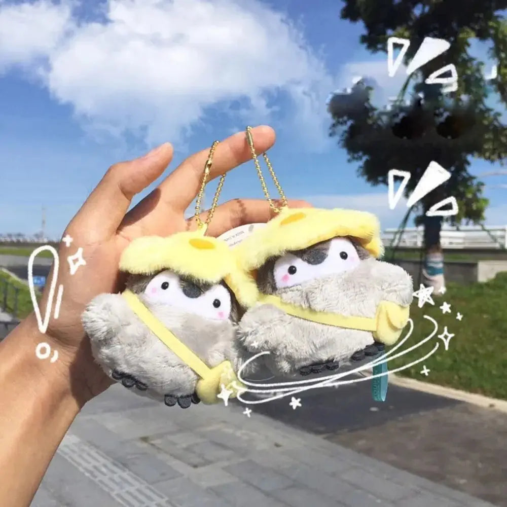 Cute Penguin Plush Key Ring Tourist Hat Penguin Keychain For Girls Gifts Creative School Bag Keychain