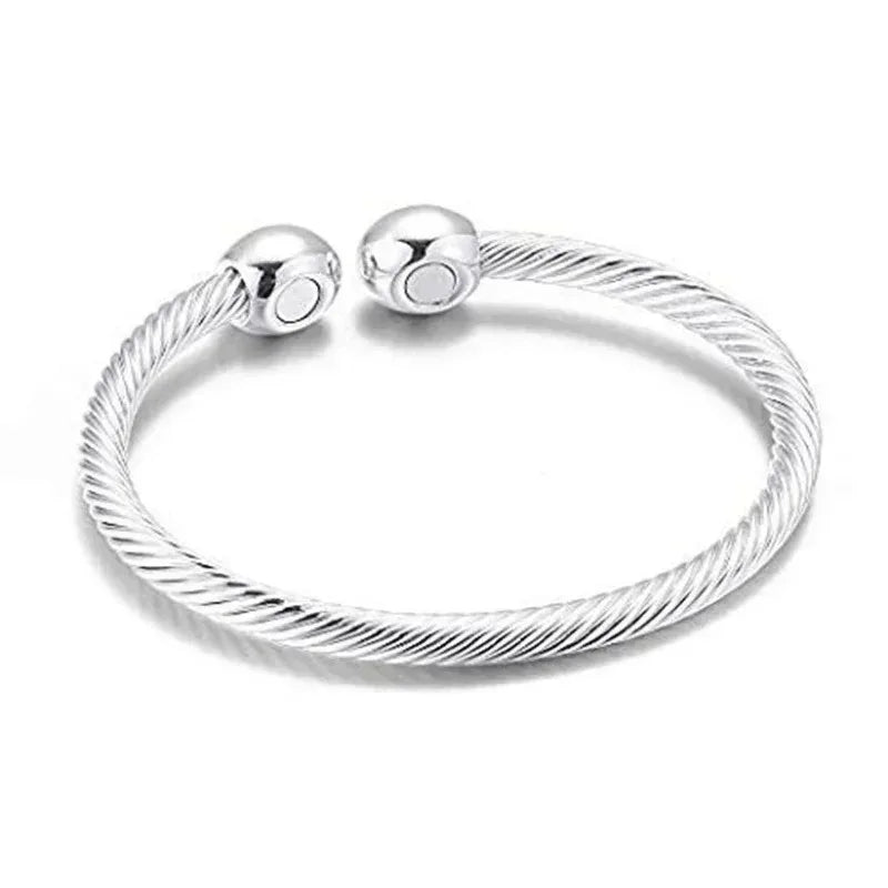 2024 New Simple Twisted Stainless Steel Open Bangles for Men Women Delicate Silver Color Cuff Bracelet Fashion Party Jewelry