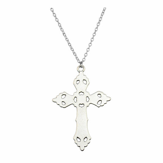 ヴィンテージクロス バロックエンボスペンダントネックレス メンズ レディース ゴシックグランジチェーン Y2K ゴスジュエリーアクセサリー 送料無料