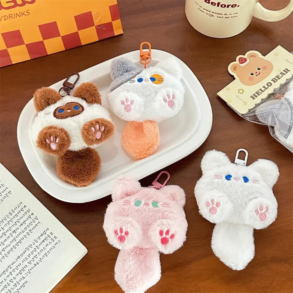 Kawaii Soft Stuffed Animal Little Cat Keychain Plush Bag Car Pendant Keychain DIY Trinket Kids Stuffed Animal Toys