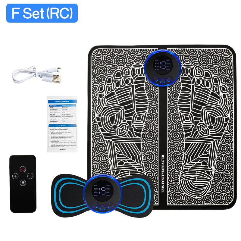 Electric EMS Foot Massager Pad Relief Pain Relax Feet Acupoints Massage Mat Shock Muscle Stimulation Improve Blood Circulation
