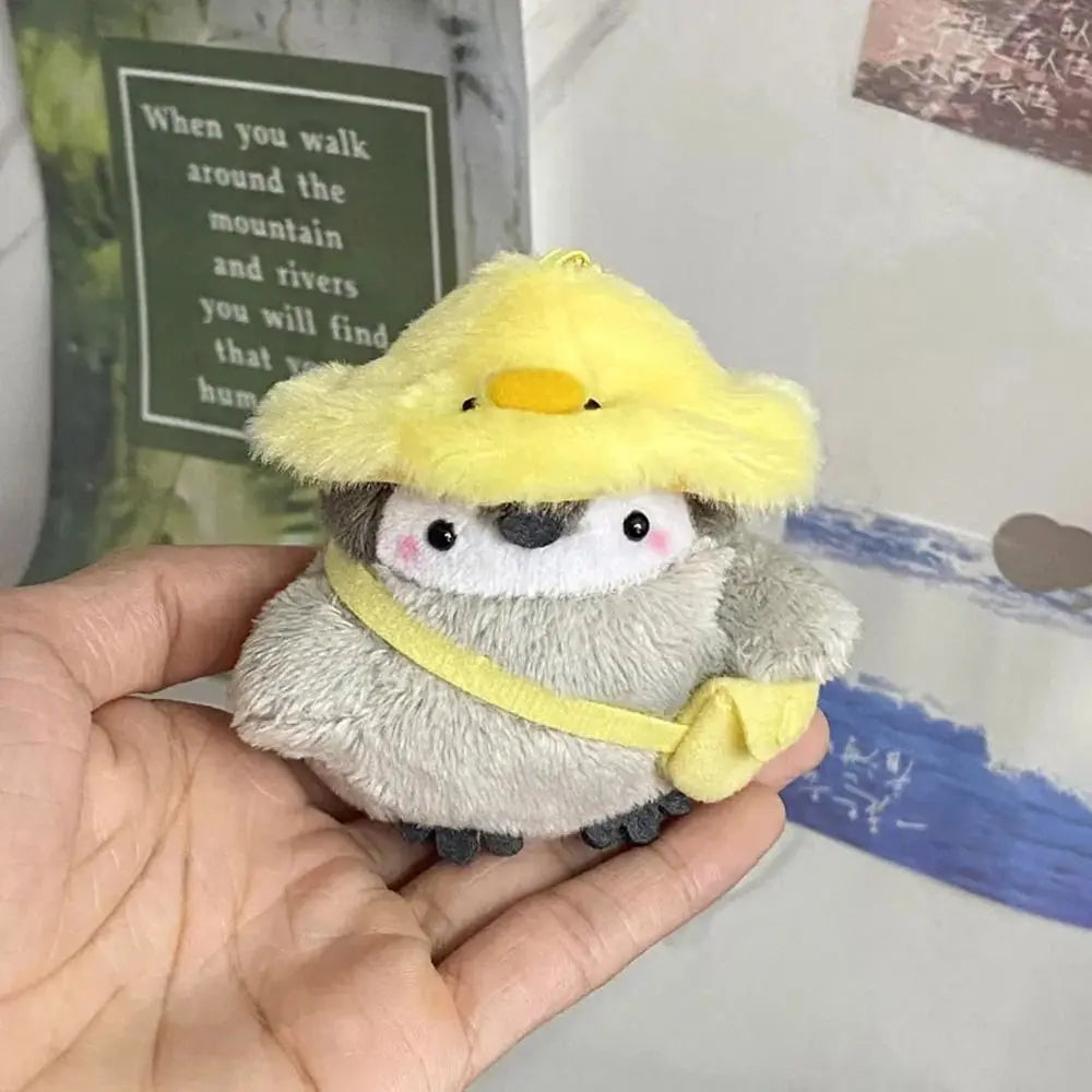 Cute Penguin Plush Key Ring Tourist Hat Penguin Keychain For Girls Gifts Creative School Bag Keychain