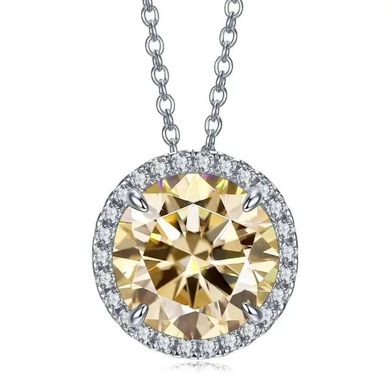 Super Flash 5carat 11MM D VSS Moissanite Necklace Passed Test Woman S925 Silver Wedding Anniversary Party Birthday Gift Jewelry
