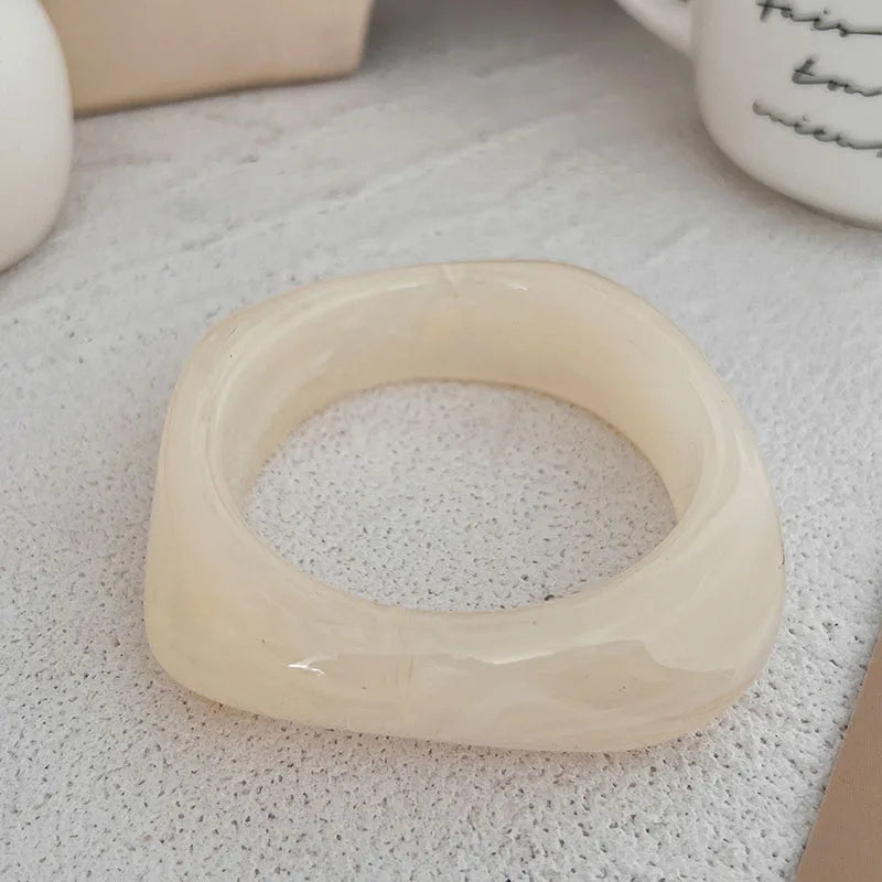 Vintage Chunky Coffee Thick Resin Acrylic Bangles Fashion Geometric Irregular Bangle Bracelets For Women Jewelry Gifts