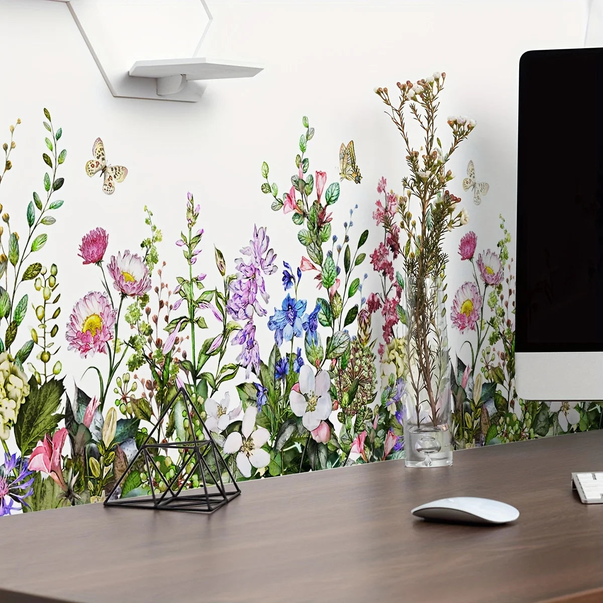 2 Sheets Wall Stickers - Floral and Botanical Designs for Effortless Home Ambiance for Bedroom, Living Room, Entryway