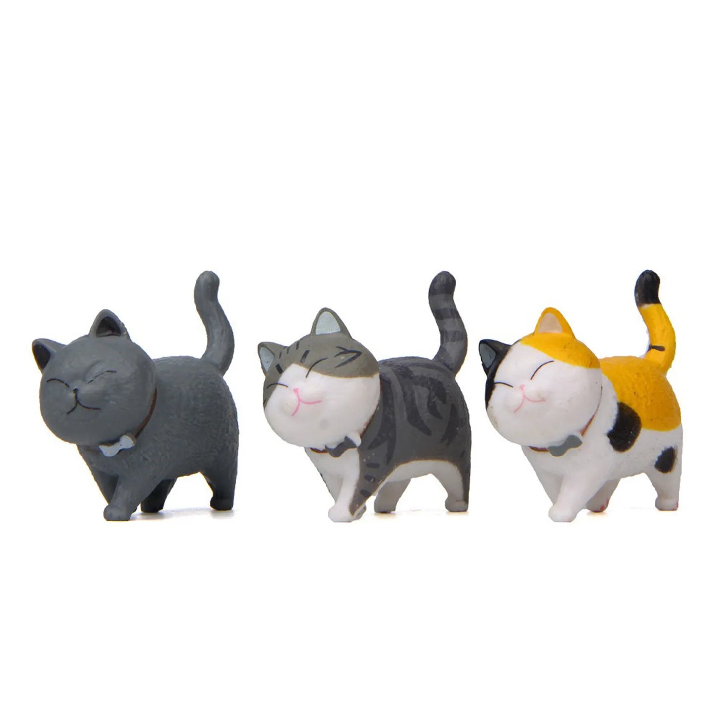 1 Piece Cute Cat Ornaments Bell Cat Animal Fairy Garden Figurines Accessories Home Decoration Desktop Model Birthday Gift