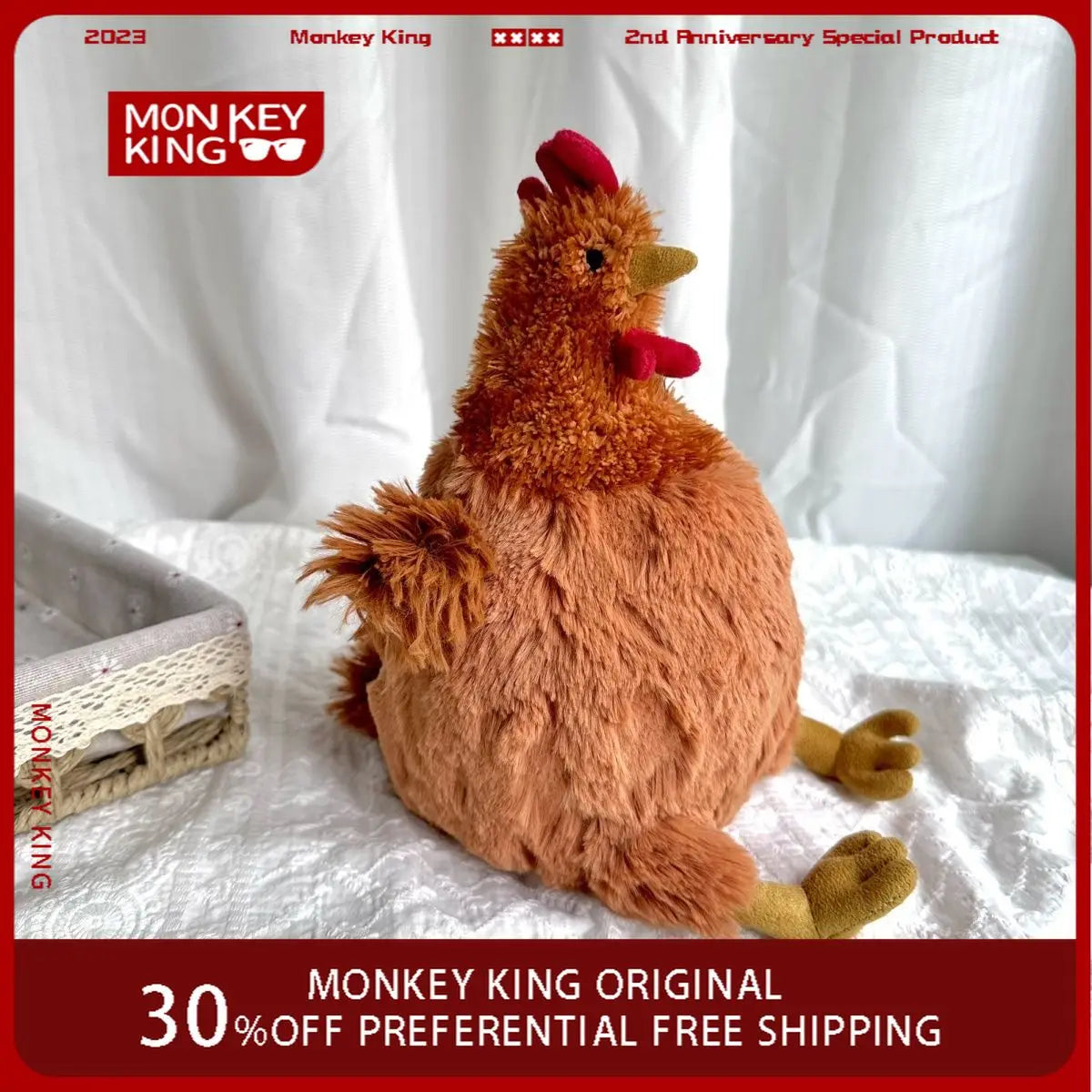 Jellycat Plush Chicken Pillow Stuffed Soft Cartoon CecileChien Furry Animal Kawaii Plush Collection Funny Toy Gift for Children