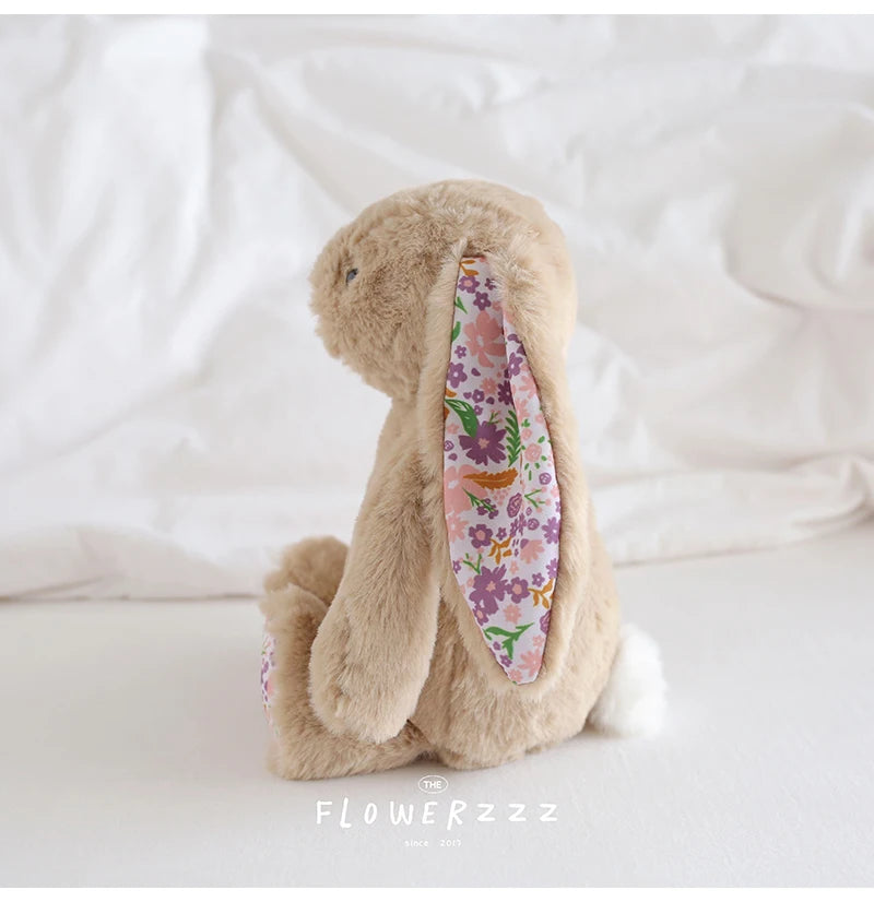 30cm Bonnie Rabbit Floral Ears Plush Toys Cartoon Stuffed Bunny Dolls Children's Room Decor Toy Soft Birthday Gifts For Girl