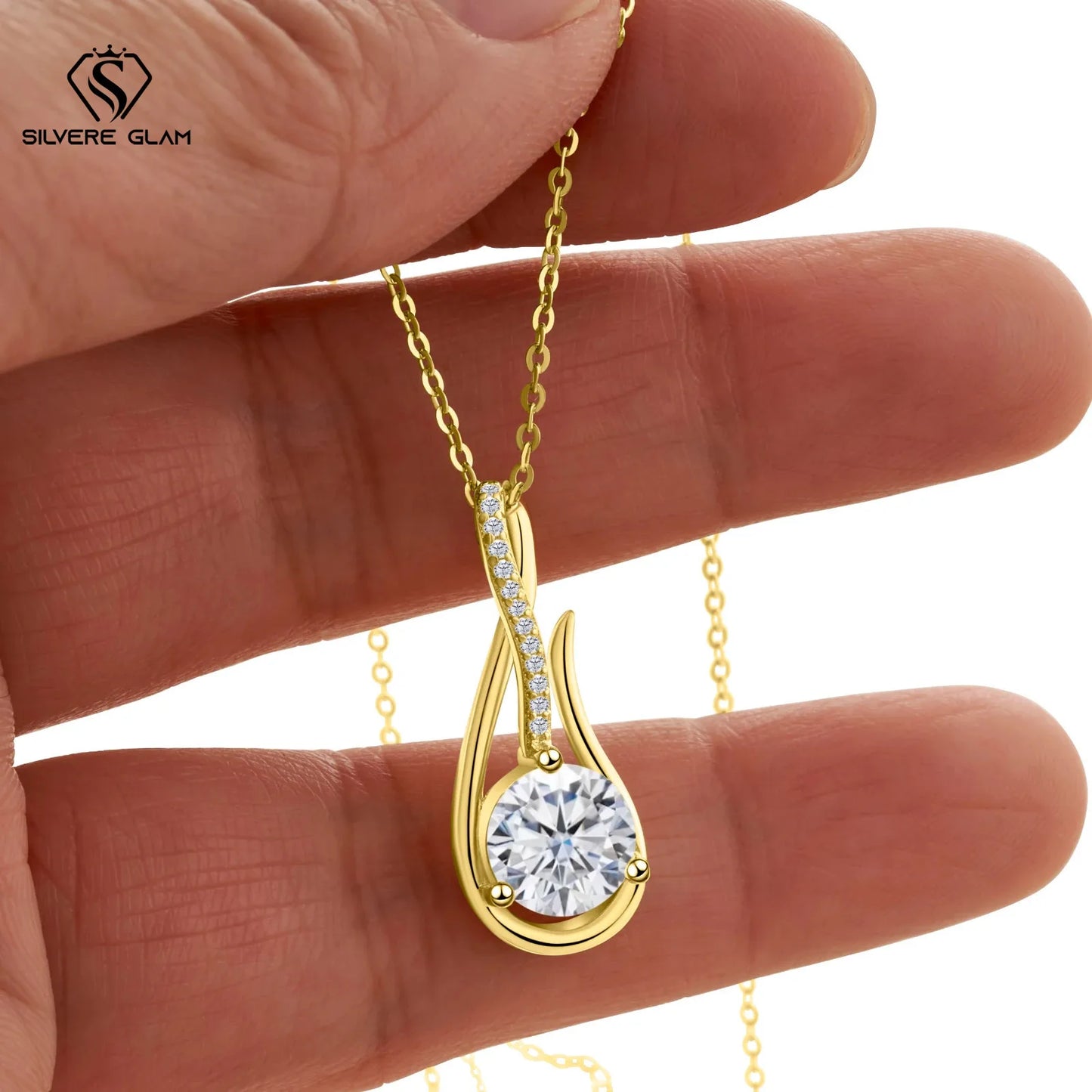 925 Sterling Silver Necklace 2CT D Color Moissanite Music Symbol Necklace Women's Anniversary Fine Jewelry mama Necklace