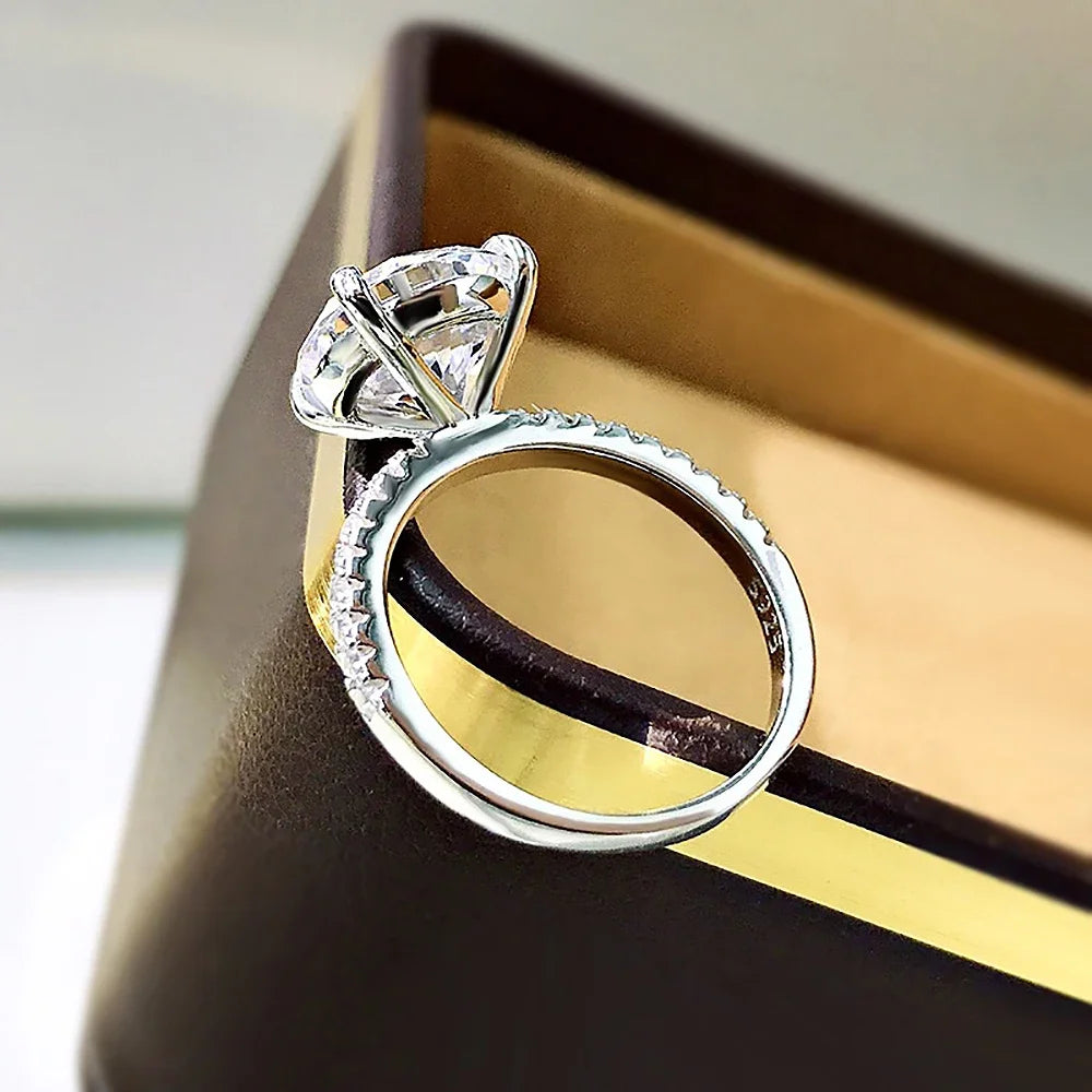 Oval Cut Full Moissanite Engagement Ring for Women S925 Silver1/2/3/4Carat Hidden Halo Diamond Wedding Rings with Certificates